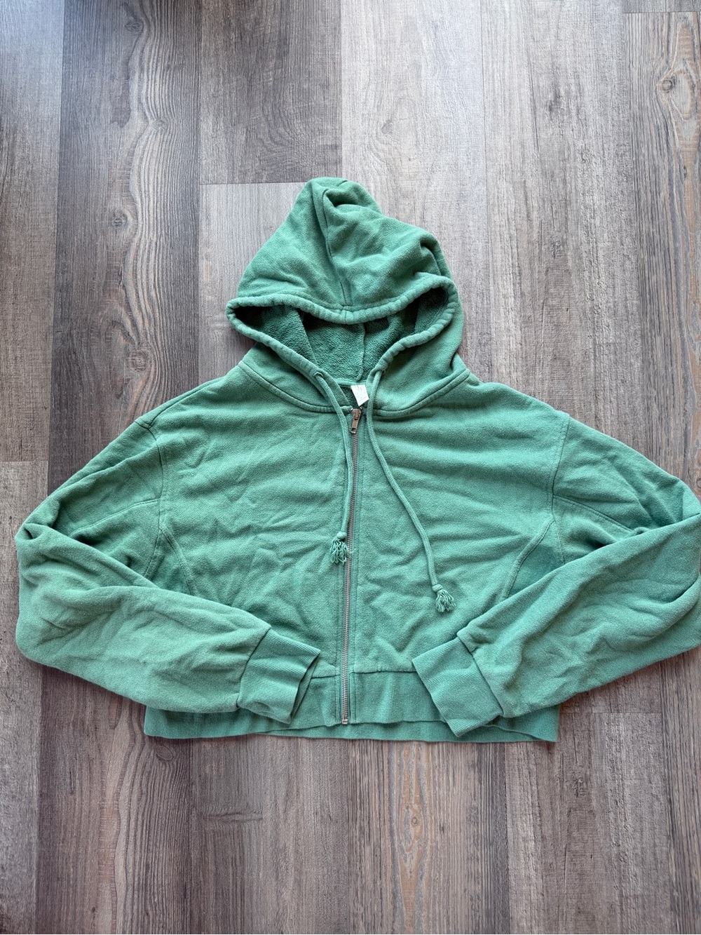 PacSun Cropped Green Zip Hoodie
